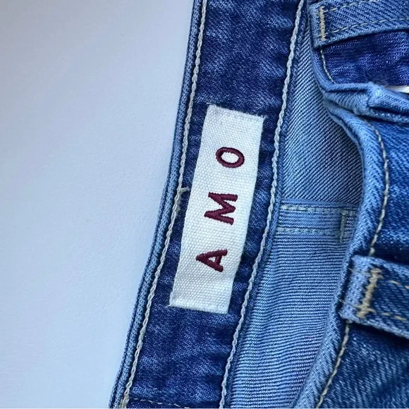 AMO High Rise Kick Crop Dark Wash Blue Denim Jeans in Patience Size 26 - Picture 9 of 10